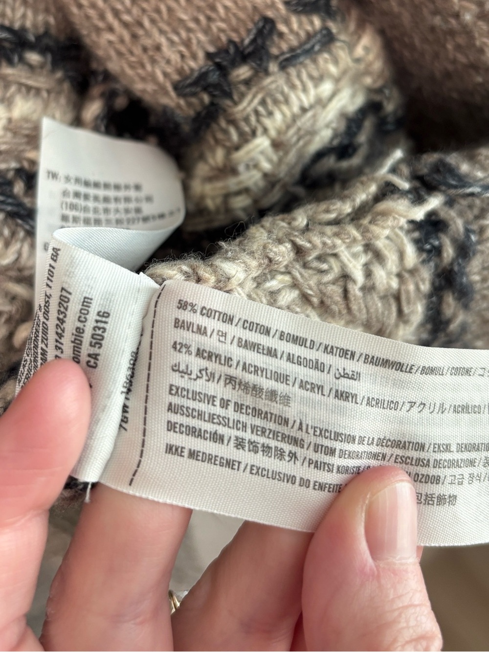 Abercrombie & Fitch Shawl Collar Cardigan Sweater Neutral Women’s Size Large - Picture 4 of 7